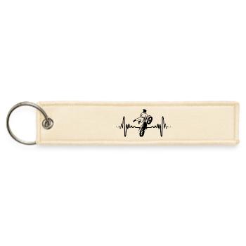Motocross Heartbeat - Jet Tag Keychain - creme - Front