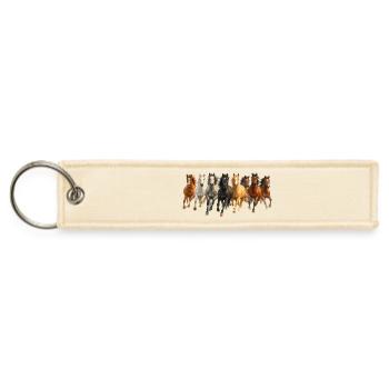 Wild Horses Running Art Shirt - Jet Tag Keychain - creme - Front