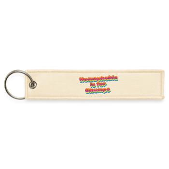 Homophobia is for Chumps - Jet Tag Keychain - creme - Front