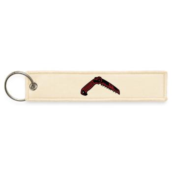 Folding Saw Survival Bushcraft Outdoor Explorer - Jet Tag Keychain - creme - Front