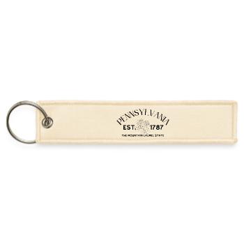 Celestial Moon Phases Pattern Tee - Jet Tag Keychain - creme - Front