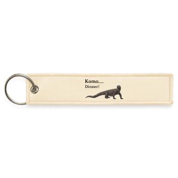 Komo...Dinner! Komodo Dragon - Jet Tag Keychain - creme - Front