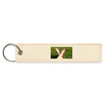 Grass female feet - Jet Tag Keychain - creme - Front