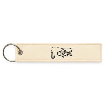 Fish On Hook Fishing Angler Sport Fishing - Jet Tag Keychain - creme - Front