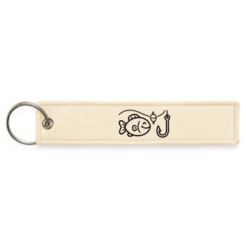 Funny Fish Fishing Angler Sport Fishing Club - Jet Tag Keychain - creme - Front