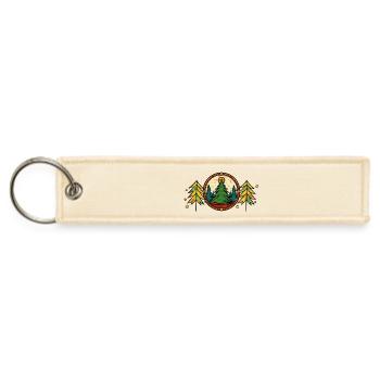 Forest Circle Night Sky Retro - Jet Tag Keychain - creme - Front