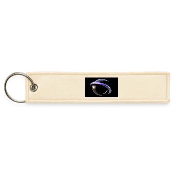 Sterling Psychic Medium Blue Black 3D Logo Screen - Jet Tag Keychain - creme - Front