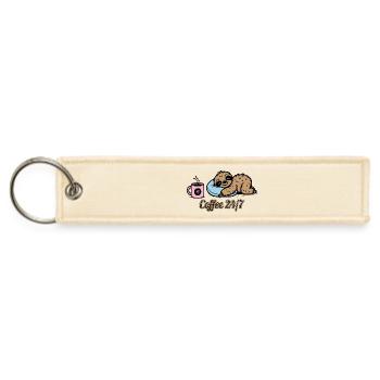 Coffee Dream 24/7 - Jet Tag Keychain - creme - Front
