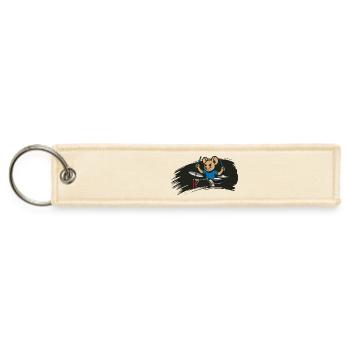 Energetic Drum Mouse in Comic Style - Jet Tag Keychain - creme - Front