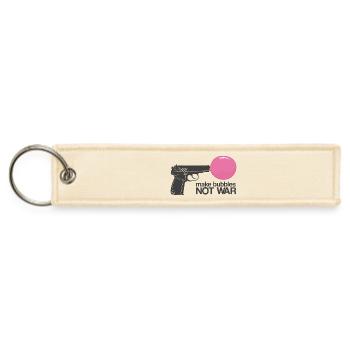 Make bubbles not war - Anti violence Pro Peace - Jet Tag Keychain - creme - Front
