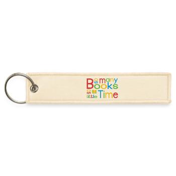 So many books so little time - bookworm quote - Jet Tag Keychain - creme - Front
