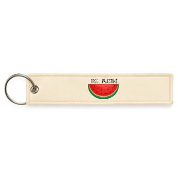 Watermelon Peace Symbol for Palestine - Jet Tag Keychain - creme - Front