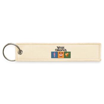 Nutcracker Gingerbread Trio Holiday Art - Jet Tag Keychain - creme - Front