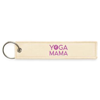 Yoga Gift Idea - Yoga Mama - Jet Tag Keychain - creme - Front