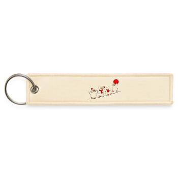 Lots of Yellow Rubber Ducks - Cute Pattern Art - Jet Tag Keychain - creme - Front