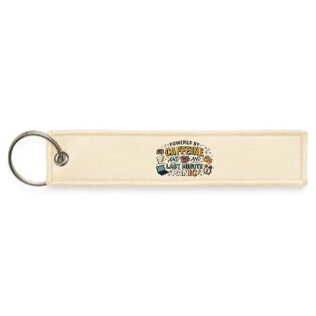 Powered by Caffeine College Student Shirt - Jet Tag Keychain - creme - Front