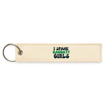 I spank naughty Girls - Jet Tag Keychain - creme - Front
