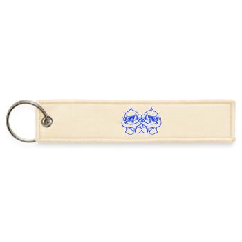 2 Birds Baby Child Rattle Diaper Sunglasses Peace - Jet Tag Keychain - creme - Front