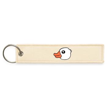 Duck swims lake river water sea vacation fun comic - Jet Tag Keychain - creme - Front