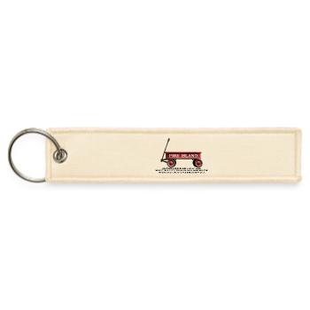 Fire island red wagon long island summer beach sea - Jet Tag Keychain - creme - Front