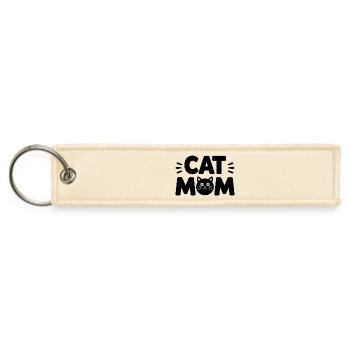Cat Mom  - Jet Tag Keychain - creme - Front