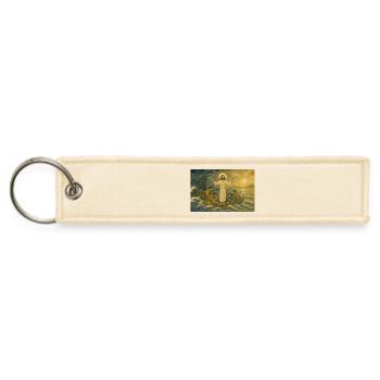 Resurrected Christ on Sea of Galilee - Jet Tag Keychain - creme - Front