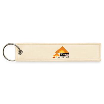 Egyptian Sun Pyramid Print  - Jet Tag Keychain - creme - Front
