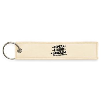 I Speak Fluent Sarcasm - Jet Tag Keychain - creme - Front
