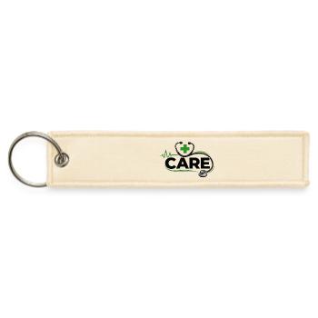 Care Pulse Stethoscope Logo - Jet Tag Keychain - creme - Front
