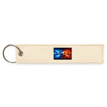 Neon Paper Plane Velocity - Jet Tag Keychain - creme - Front
