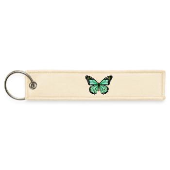 Emerald Wing Butterfly - Jet Tag Keychain - creme - Front