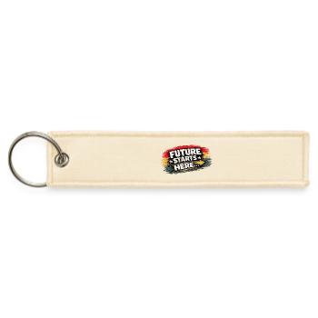 Future Starts Here Arrow - Jet Tag Keychain - creme - Front