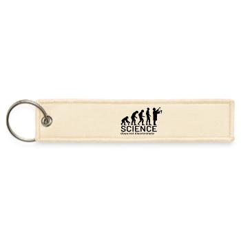 Evolution of Science (does not discriminate) - Jet Tag Keychain - creme - Front