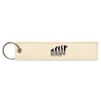 Evolution of Science (facts not feelings) - Jet Tag Keychain - creme - Front