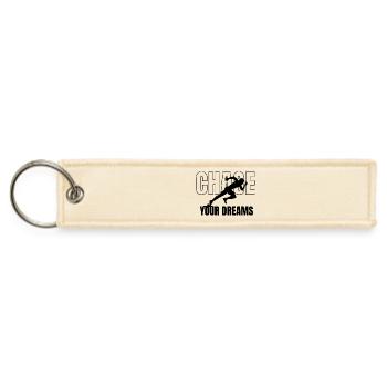Chase Your Dreams Runner Motivation Design - Jet Tag Keychain - creme - Front