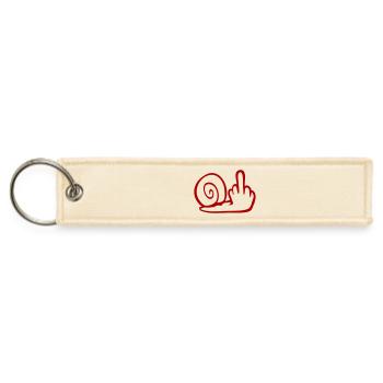 Snail middle finger insult fuck you off funny cool - Jet Tag Keychain - creme - Front
