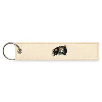 Astronaut Mouse in Space – Cute Illustration - Jet Tag Keychain - creme - Front
