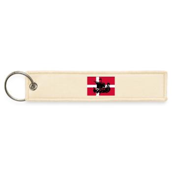 Denmark Flag Support Greenland Not For Sale - Jet Tag Keychain - creme - Front