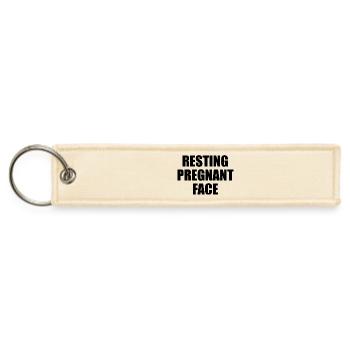 Expecting Mother Resting Pregnant Face Pregnancy - Jet Tag Keychain - creme - Front