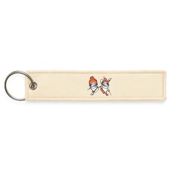 Rabbit Bird Birdie Team Ski Bunny Ski Goggles Cap - Jet Tag Keychain - creme - Front