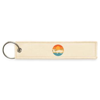 Sunset Pilot Aircraft Illustration - Jet Tag Keychain - creme - Front