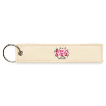 Business&Hustle busy girl Motivation Entrepreneur  - Jet Tag Keychain - creme - Front