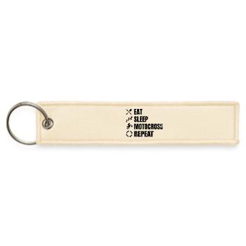 Motocross Saying - Jet Tag Keychain - creme - Front