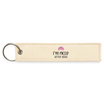 I'm Nicer After Yoga - Yoga Gift Idea - Jet Tag Keychain - creme - Front