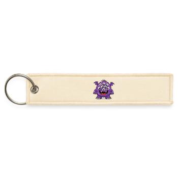 Purple Monster with Many Eyes - Jet Tag Keychain - creme - Front