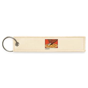 How To Cut Pizza In The Western Way - Jet Tag Keychain - creme - Front