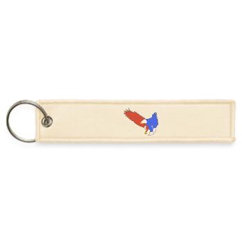 Red White and Blue Bald Eagle - Jet Tag Keychain - creme - Front