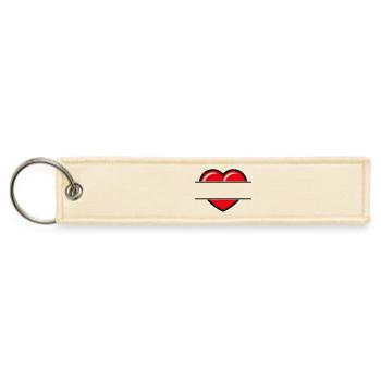 Heart Symbol (Add Text / Present / Gift / Love) - Jet Tag Keychain - creme - Front