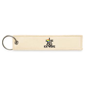 I Love My Gay Ex-WIFE LGBTQ+ Queer Ally Divorce - Jet Tag Keychain - creme - Front