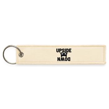 Upside Down cat Face Graphic - Jet Tag Keychain - creme - Front